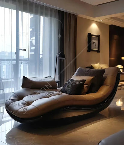 Modern Retro Single Reclining Chaise Lounge Sofa Home Furniture Use Bedroom Study Grand Flat Villa Casual Living Room