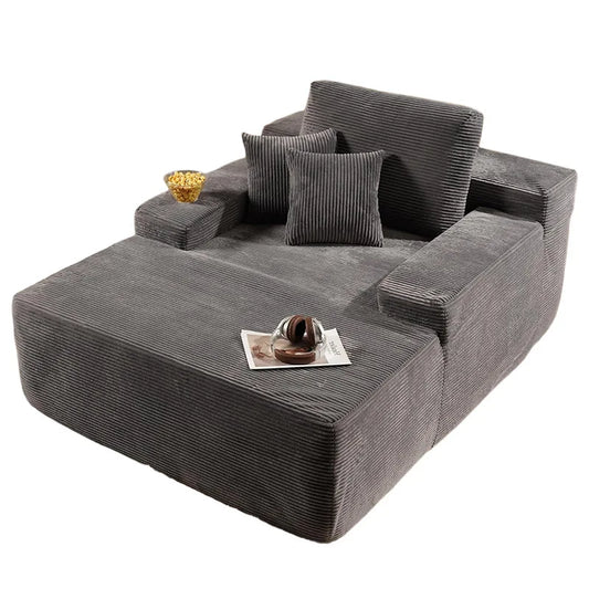 Vacuum compression sofa bed corduroy fabric living room villa bedroom sofa recliner