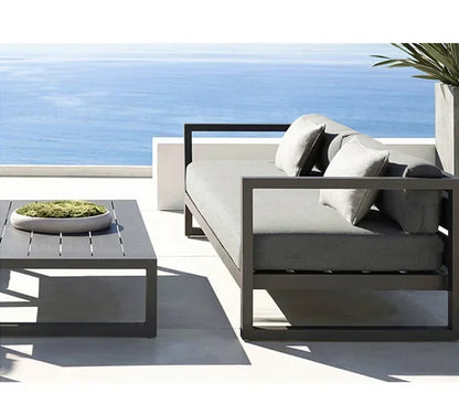 Outdoor Aluminum Alloy Sofa Four Piece Set, Terrace Garden Bar Waterproof Sofa Furniture Set