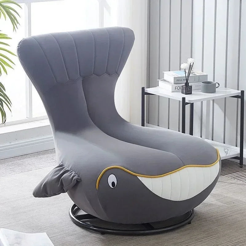 -Fabric Cartoon Seat Shark Transfer Chair Whale Sofa Recliner Single Lounge Children Kids Rocking Chair