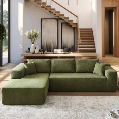 Modern tufted combination fabric compression combination sofa set L-shaped corner unit hotel villa apartment living room use