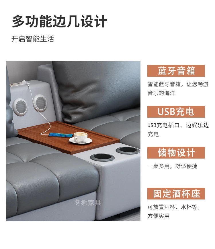 New nano three-proof latex leave-in technology fabric sofa living room size modern fully furnished furniture combination