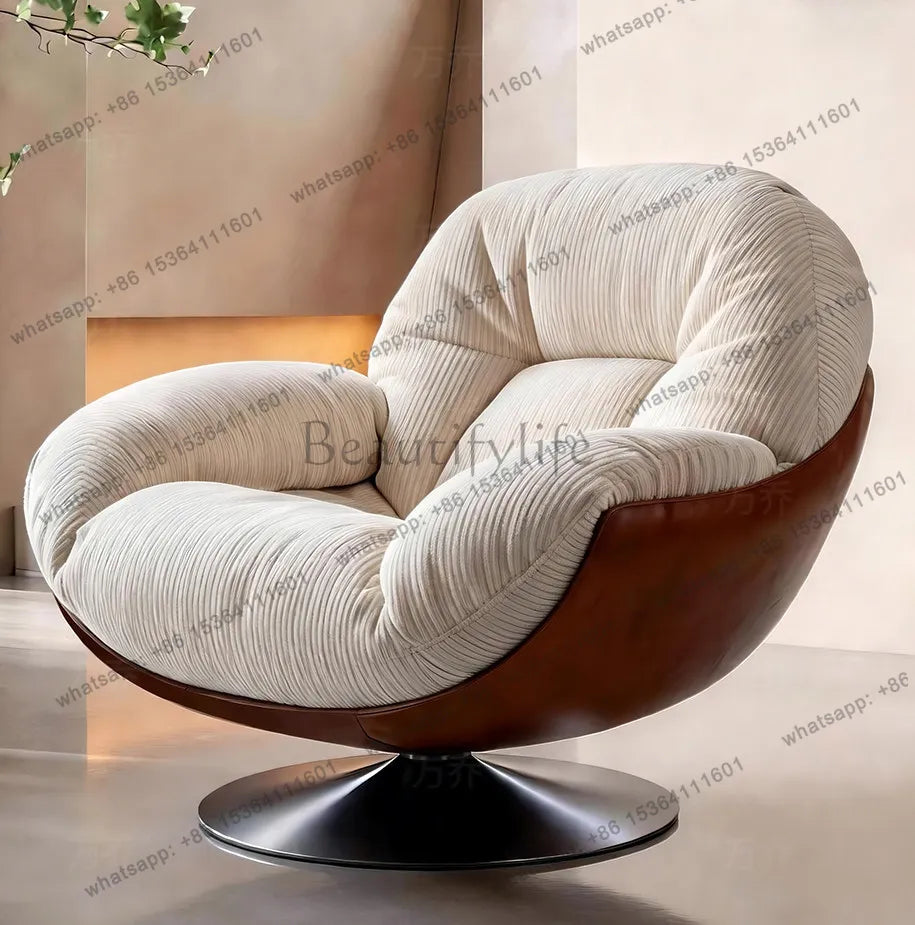 yj9 Medieval sofa chair living room balcony household light luxury high-end nest chair fabric single rotation