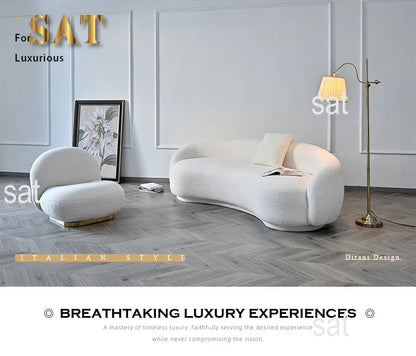 Modern Minimalist White Half Circle Designer Couches Luxury Sofa Set Design Lounge Round Curved Sofa Couch