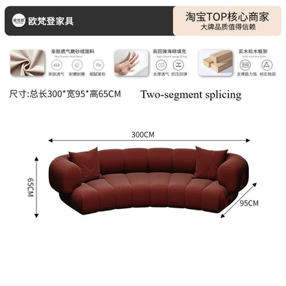 #  Nordic Semi Circular Arc Sofa Modern Designer Beauty Salon Reception Office Sofa Hotel Rest Area Office Furniture Transat