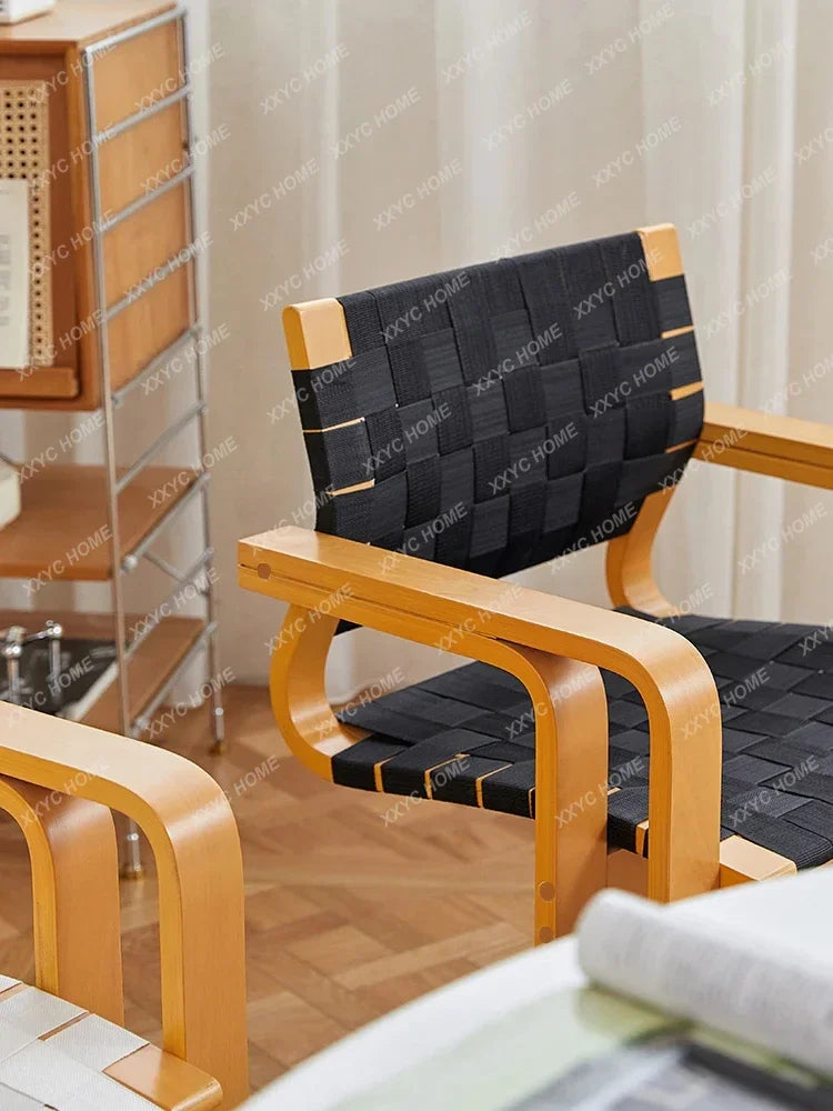 Danish Design Mid-Ancient Dining Chair Solid Wood Armrest Armchair Subnet Red Ins Simple Desk Chair