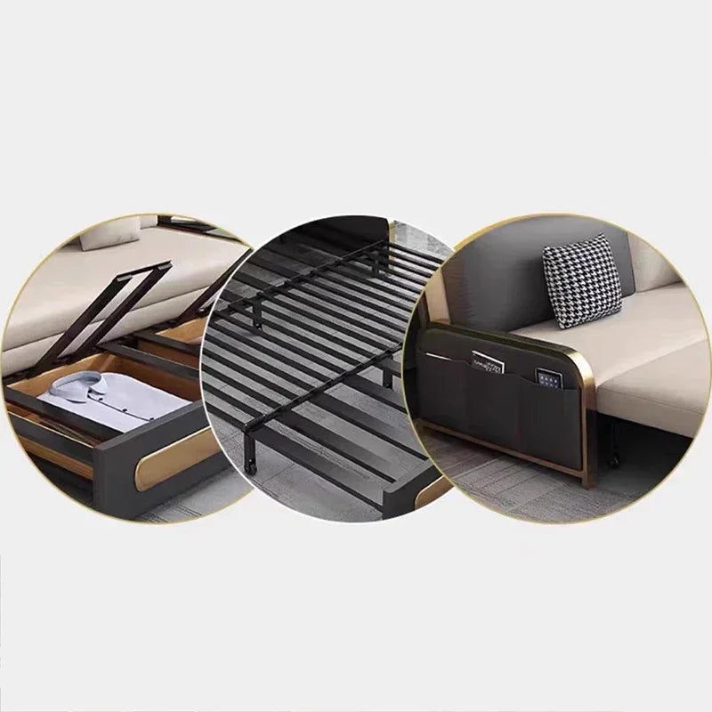 Folding Sofa Bed Double Decker Matress Large Lounge Sofas Minimalist White For Living Room Furniture