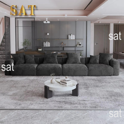 For American Vacuum Compression Black Modular Combination Sofa Sofa Large Corduroy Fabric Sofa Set