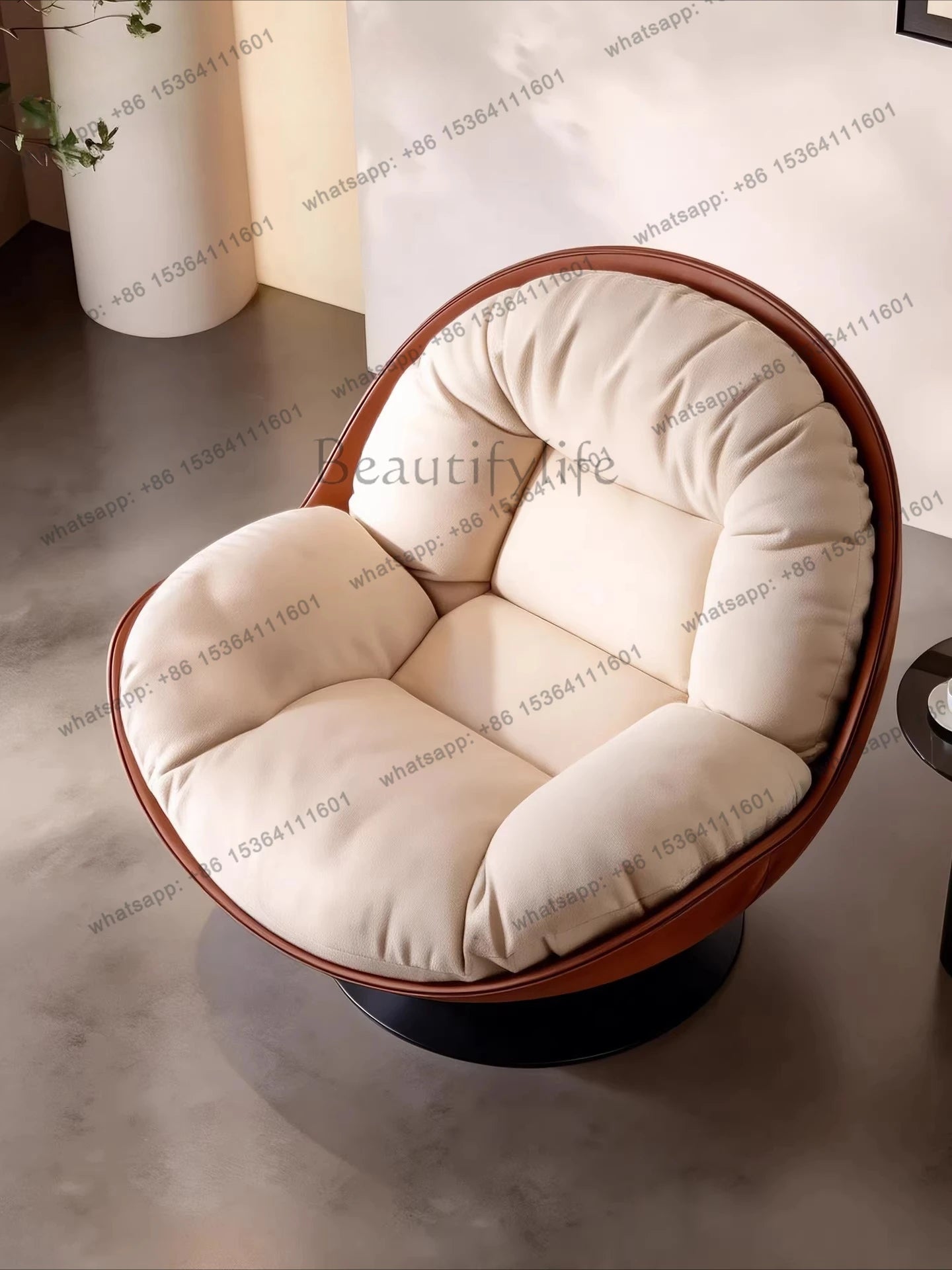 yj9 Light luxury modern leisure swivel chair, Nordic recliner advanced lazy