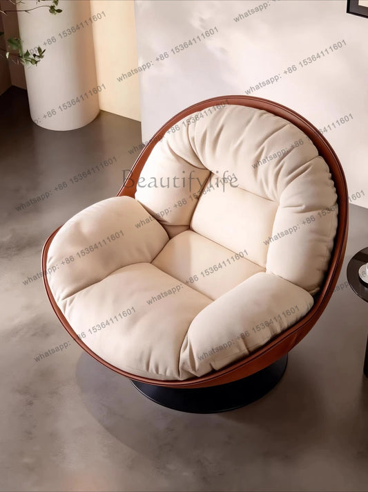 yj9 Light luxury modern leisure swivel chair, Nordic recliner advanced lazy