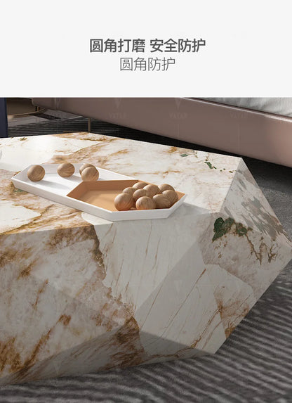 Living room creative water chestnut rock slab coffee table luxury tea table Nordic modern simple diamond rock slab coffee table