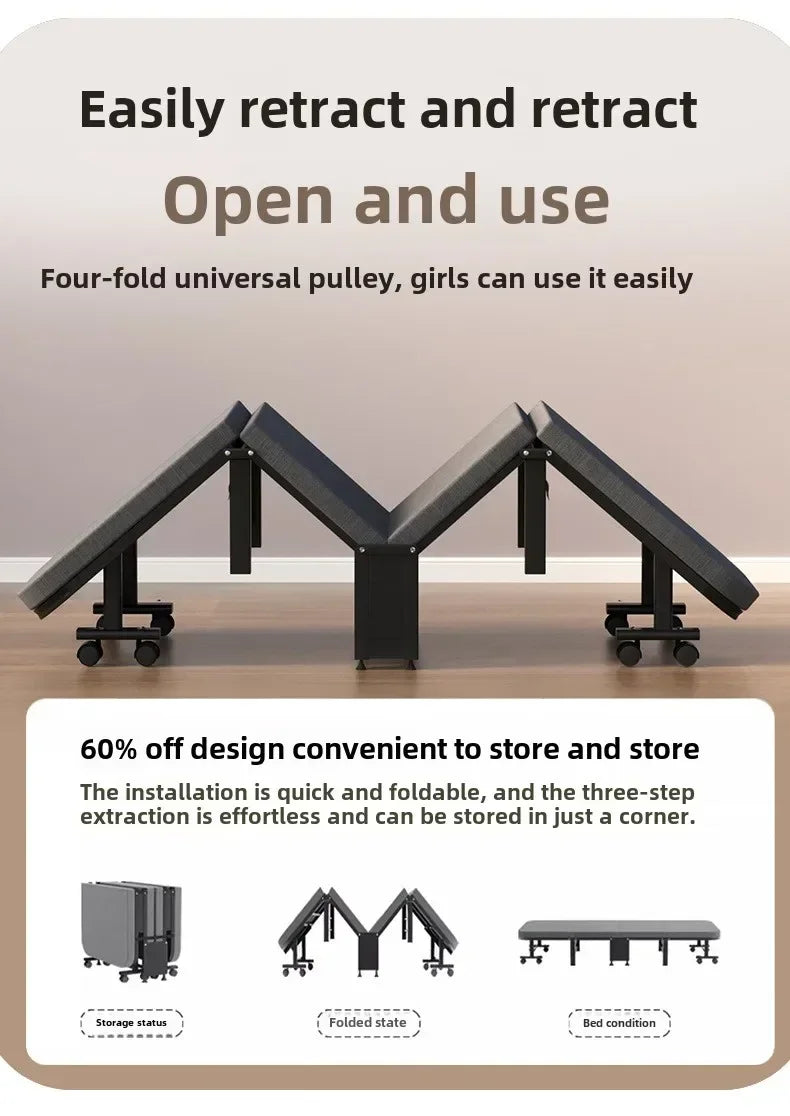 Rollaway bed Single office lunch break bed Nap bed Portable retractable hidden escort bed Rollaway bed Camp bed