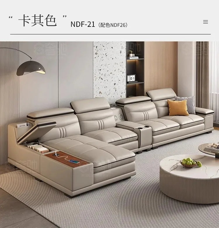 Cozy Genuine Leather Sofas Fancy Living Room Reclining Italian Sofa Modern Luxury Divani Da Soggiorno Apartment Furniture