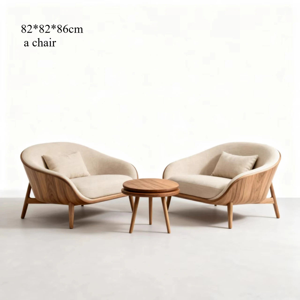 New Chinese-style North American black walnut leisure single sofa chair villa hotel lounge area furniture
