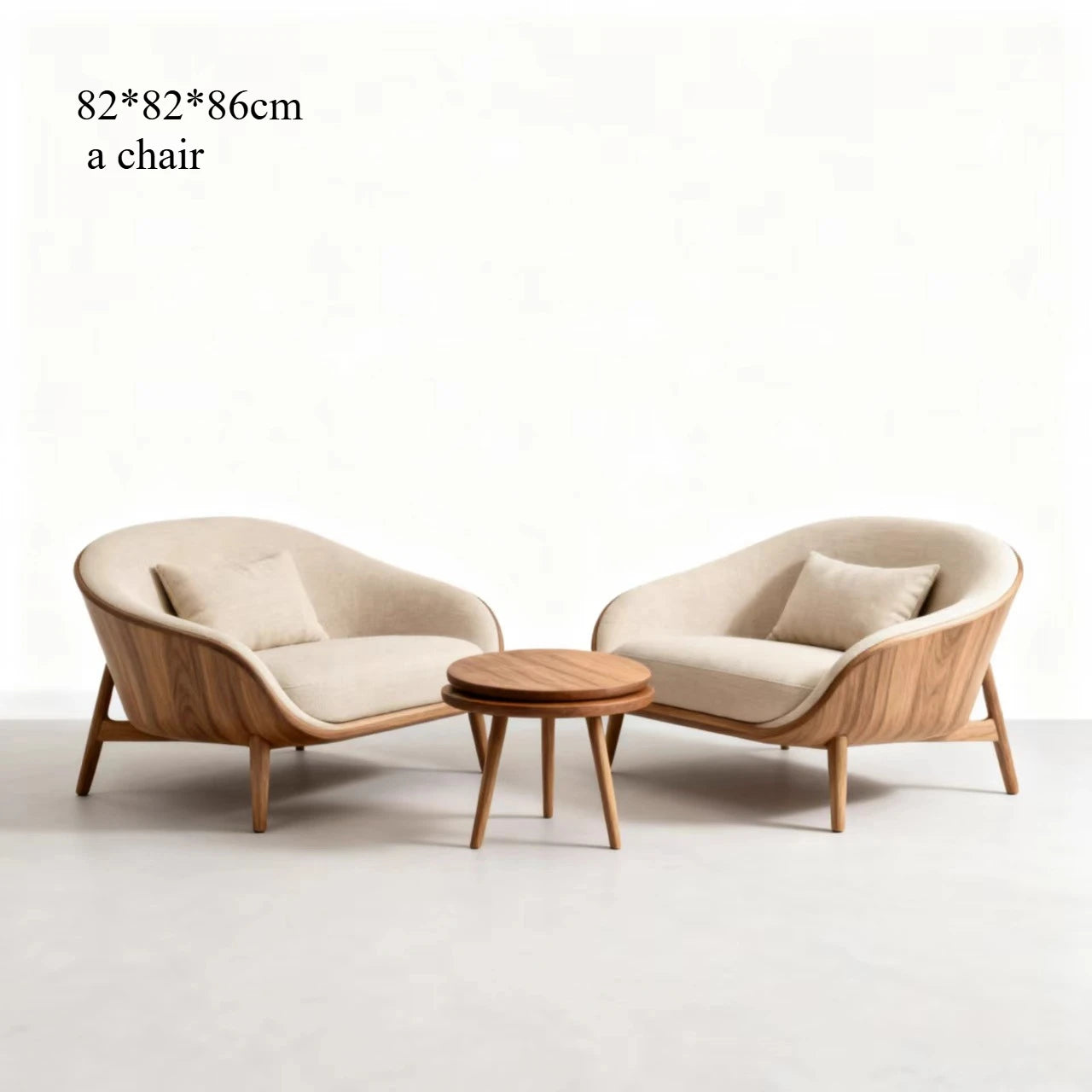 New Chinese-style North American black walnut leisure single sofa chair villa hotel lounge area furniture