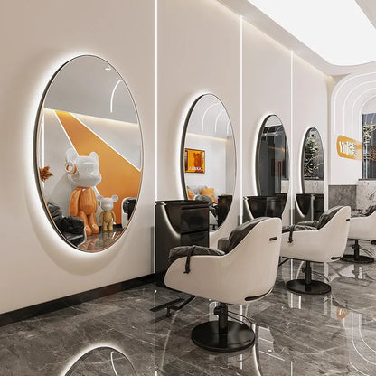 Modern Style Large Gold Styling Barber Wall Mounted Salon Furniture Hairdressing Led Makeup Beauty Salon Mirror