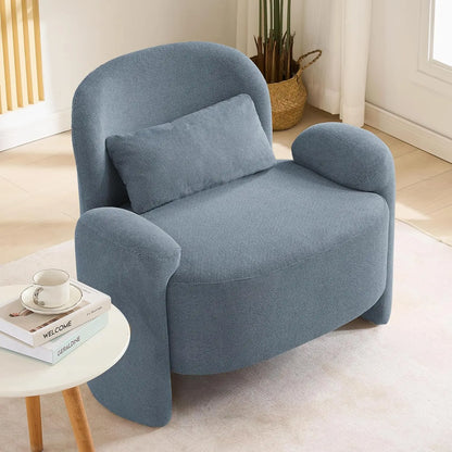 Oversized Accent Chair, Modern Linen Fabric Lounge Armchair for Living Room, Upholstered Comfy Reading Single Sofa, Customized