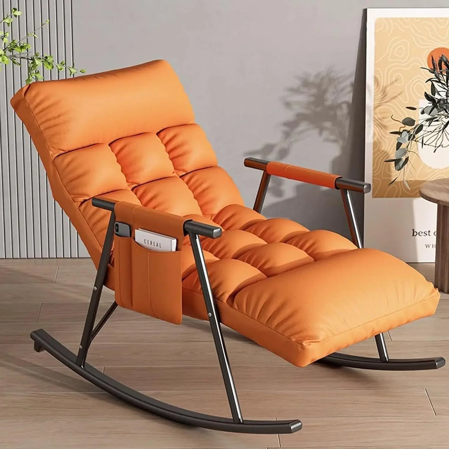 Lazy Rocking Chair Washable Technology Cloth Relaxation And Comfort Lounge Chairs 5 Angle Adjustment Detachable Recliner Chair