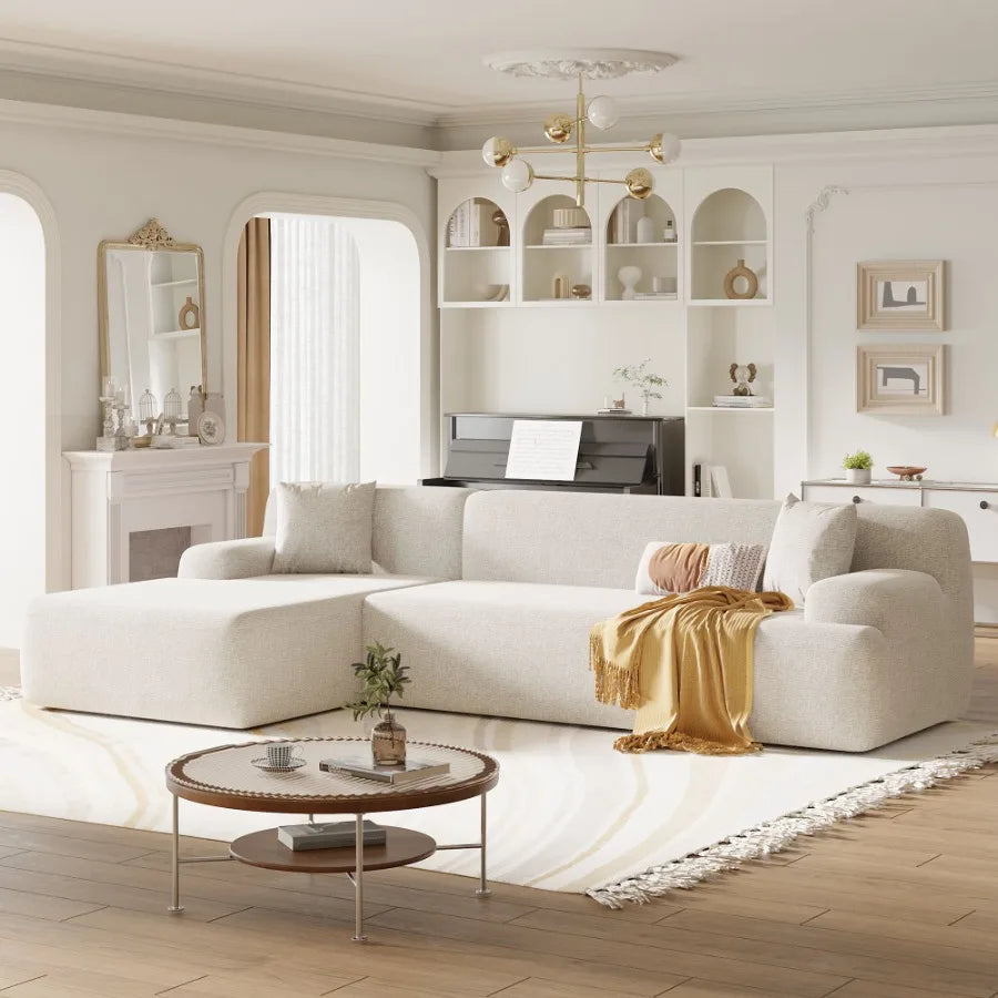 U_Style Modern Large LShape Modular Sectional Sofa for Living Room Bedroom Salon 2 Piece Free Combination Simplified Style old