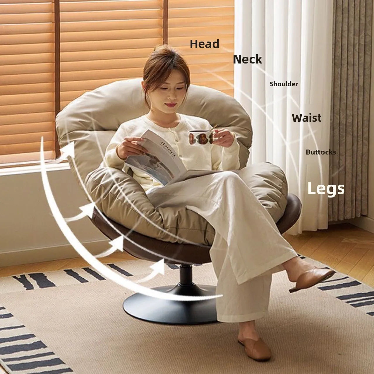 Lounge Chair Swing Egg Shell Daybed Rocker Relaxation One Person Cozy Nest Sofa Lounge Chair Home Furniture Sofa Bed Furniture
