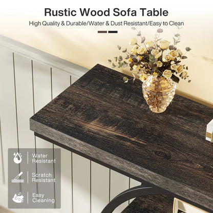 Console Table, 4-Tier Entryway Table, 41.3-Inch Industrial Sofa Table for Living Room, Foyer Hallway Table for Entrance