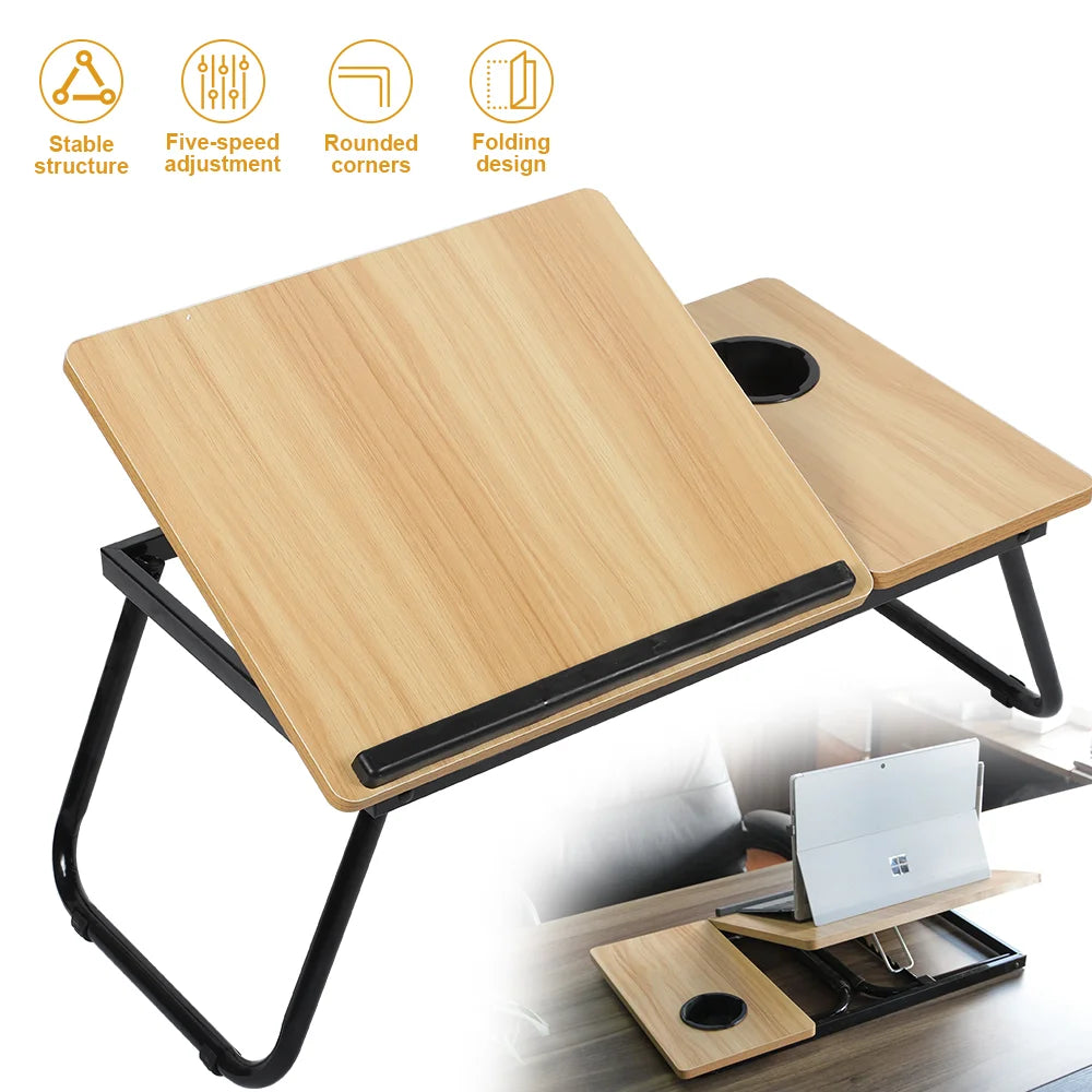Adjustable Foldable Laptop Desk Portable Ergonomic Stand for Bed Sofa Notebook