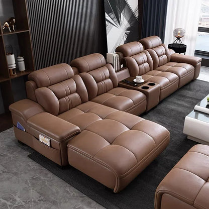 For Modern Luxury Genuine Leather Modular Corner Sofas Beds Sectional L Shape Sofa Couch Set Furniture Living Room Couches
