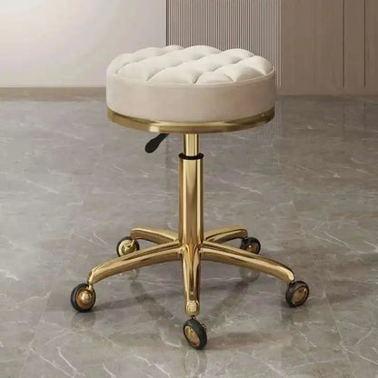 Barber Nail Salon Chair Swivel Wheels Rotating Salon Hair Stylist Barbershop Equipment Furniture Professional Rolling Silla