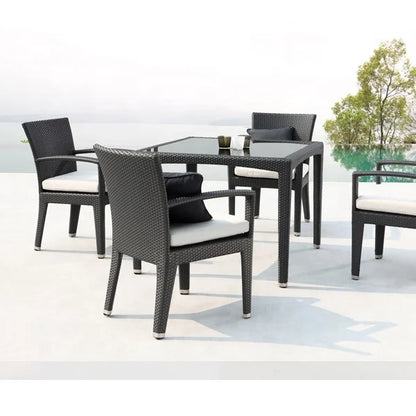 High Quality Flat Rattan Dinning Table and Chair Outdoor Furniture Garden Patio Set Outdoor Garden Furniture Sets