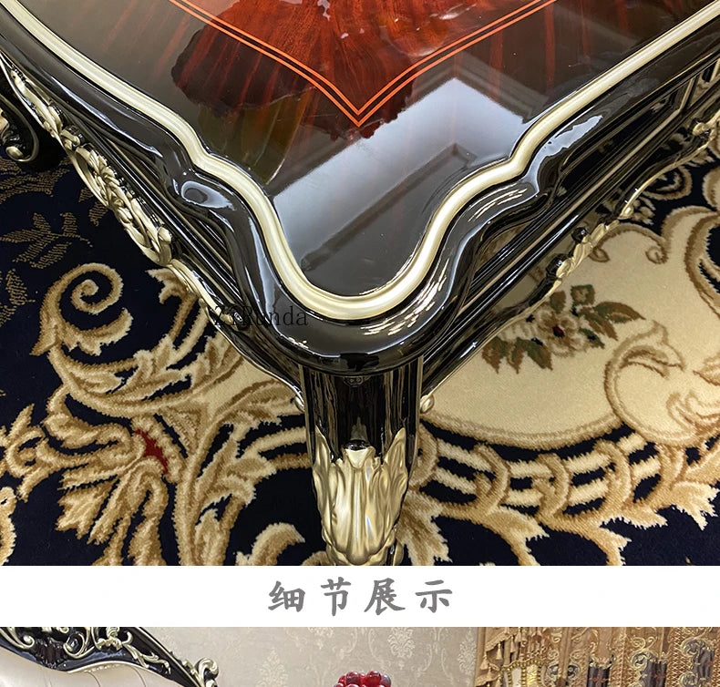 Solid wood coffee table, ebony piano paint high-end luxury solid wood tea table