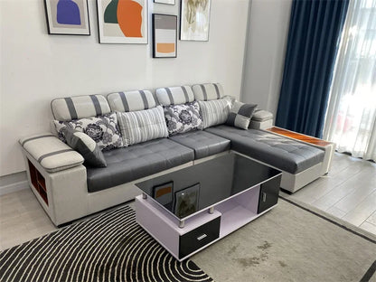 Nordic Luxury Technology Cloth Sofa for Living Room Furniture Modern Living Room Sofa Combination Large Apartment Sofa Set u