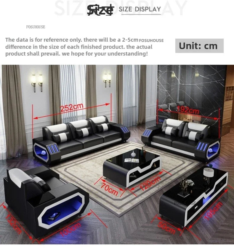 High-end Villa Sofas Design Modularity Sofa U-Shape Living Room Sofas Sets with Bluetooth Speaker for Living Room Furniture
