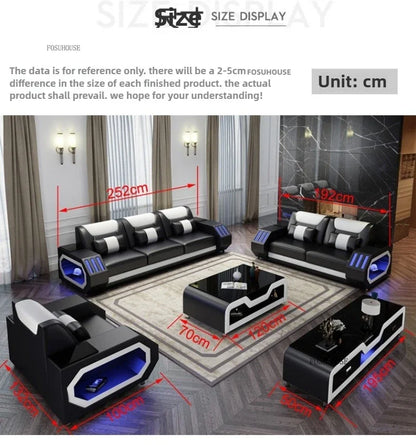 High-end Villa Sofas Design Modularity Sofa U-Shape Living Room Sofas Sets with Bluetooth Speaker for Living Room Furniture