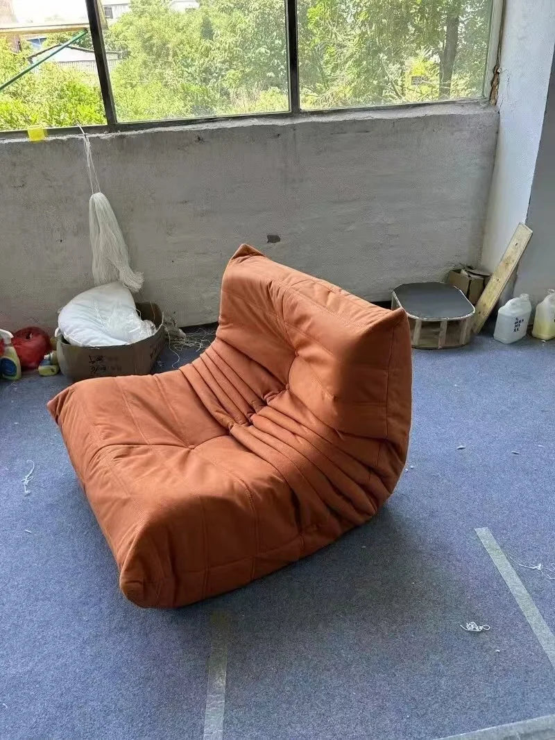 Lazy sofa, togo caterpillar sofa, light luxury, simple Internet celebrity creative chair, suede freehand space recliner