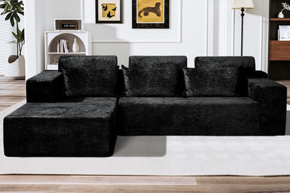 105 L-Shape Modular Sectional Sofa Couch for Living Room, No Assembly Required, Modular Comfy Sofa with Deep Seat