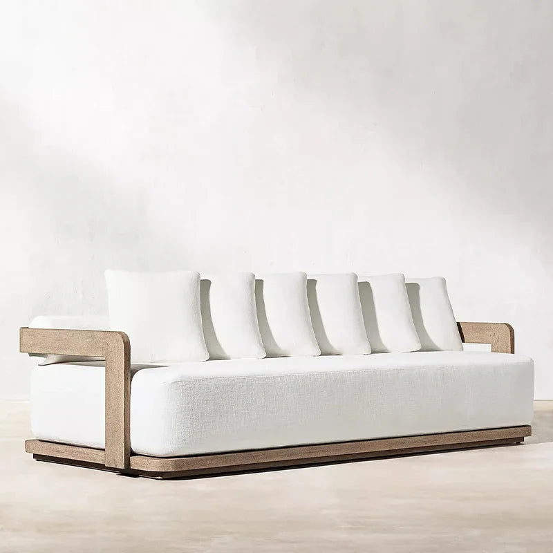 -High-End Garden Sofa Set Luxury Yacht Solid Wood Sofa Hotel Patio Outdoor Furniture Design Villa Backyard Teak Sofa