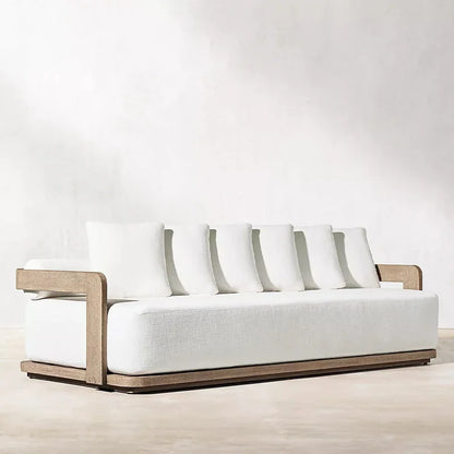 -High-End Garden Sofa Set Luxury Yacht Solid Wood Sofa Hotel Patio Outdoor Furniture Design Villa Backyard Teak Sofa