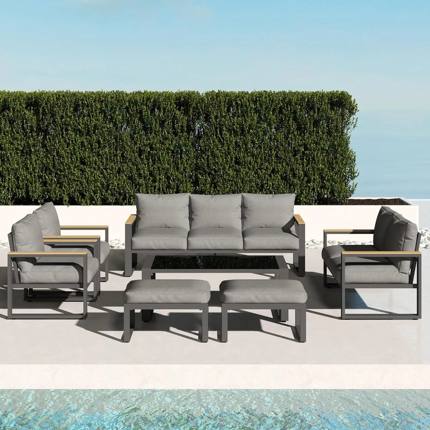 Contemporary Furniture Aluminum Frame Garden Sofa Outdoor Furniture Garden Set Patio Furniture Outdoor