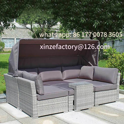 Customizable outdoor sofa waterproof sunscreen garden courtyard rattan chair open-air balcony outdoor rattan sofa coffee table c