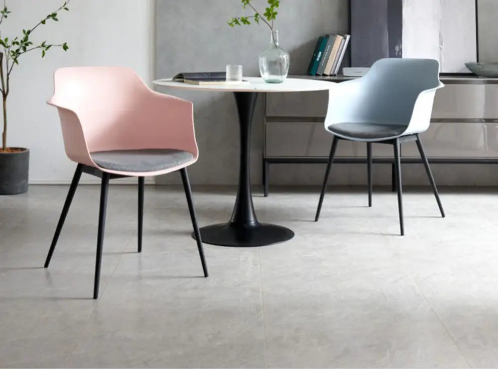 Modern Simple Living Room Chair Plastic Cushion Chair Home Restaurant Armchair Nordic Leisure Chairs Backrest Desk Chairs