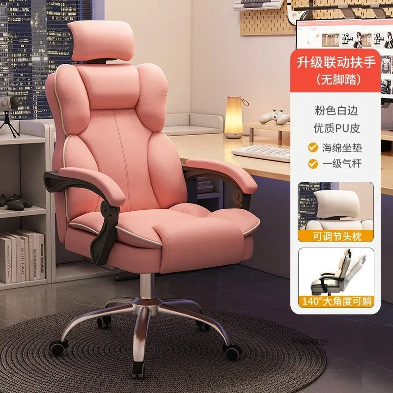 Ergonomic Nordic Gaming Chair Mobile Swivel Recliner Study Office Armchair Comfortable Home Lounge Computer Chair for Gamer Desk