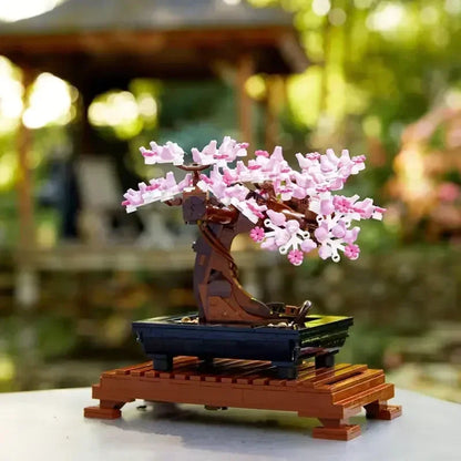 MINISO Bonsai Tree Fit 10281 Flower Bouquet Perpetual 3D Set Model Home Decoration for Kids Plant Potted Toy