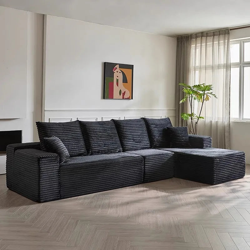 Vacuum-compressed Sofa Tofu Block Sofa Corduroy Frameless Sofa Pure Sponge Comfortable