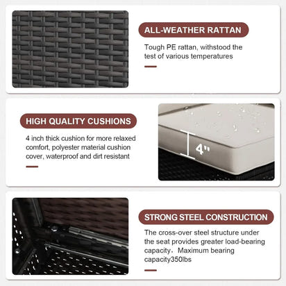 8-Piece Outdoor Patio Furniture Set with Fire Pit, Sectional Wicker Sofa, Conversation Area for Backyard