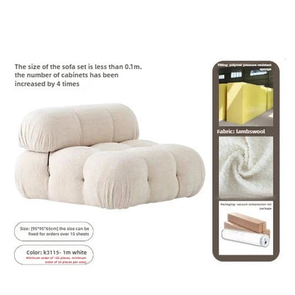 Italian Luxury Modular Sofa Vacuum Compressed Tufted Lazy Sofa Bread Design for Living Room