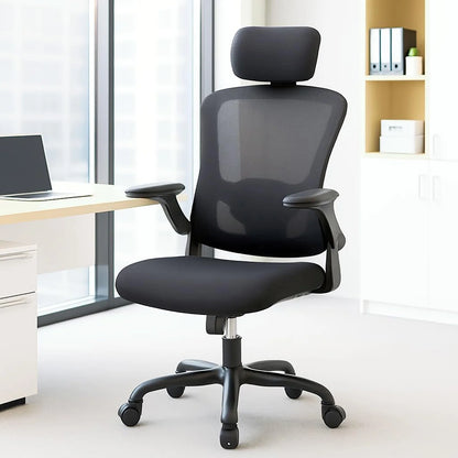 Office Computer Desk Chair Ergonomic Office Chair High-Back Mesh Home Office Chair With Adjustable Headrest And Lumbar Support