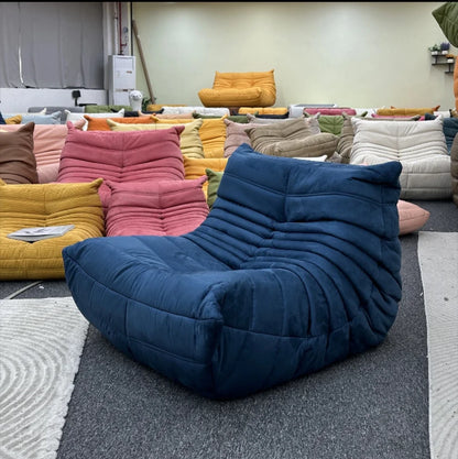 Lazy sofa, togo caterpillar sofa, light luxury, simple Internet celebrity creative chair, suede freehand space recliner