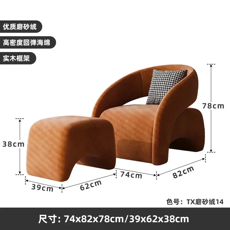 A  French cream wind single sofa chair Nordic living room lazy sofa small apartment single chair