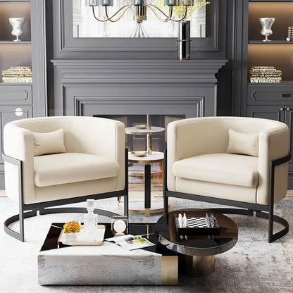 Luxury Living Room Chair Barrel Wide Arm Chair Club Single Leisure Accent Chair