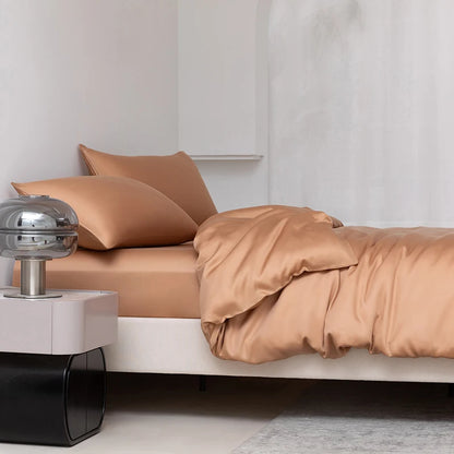 100% Mulberry Silk Bedding Set Solid Color Natural Silk Duvet Cover Set Twin King Queen Size Bed 3pcs/4pcs/5pcs Bed Sheet Set